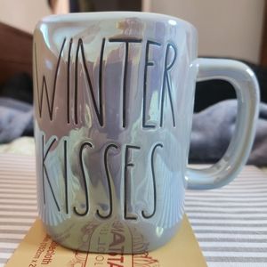 NEW! Rae Dunn Blue Iridescent Winter Kisses Mug